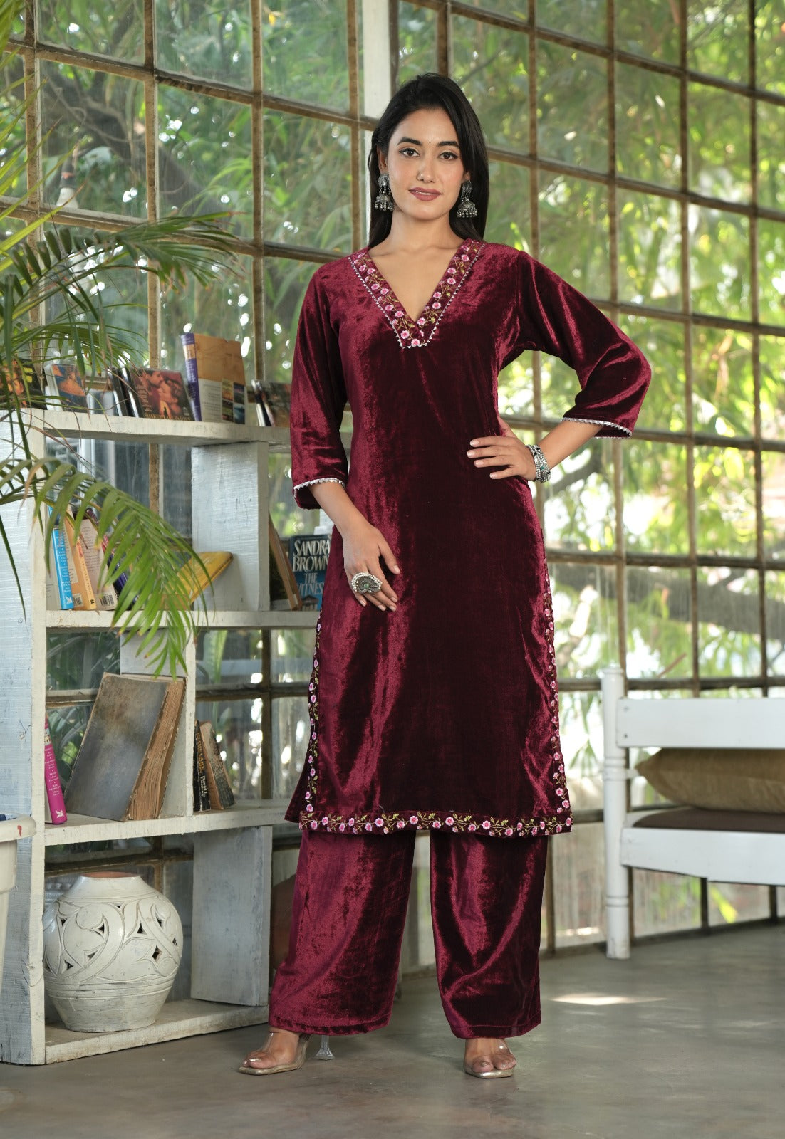 Maroon Pittan Suit Set